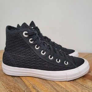 Converse Chuck Taylor Hi Top Womens Size 7 Shoes Crafted Eyelet Crochet Black